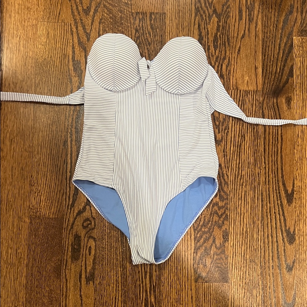 Striped Blue and White swimsuit One Piece primark